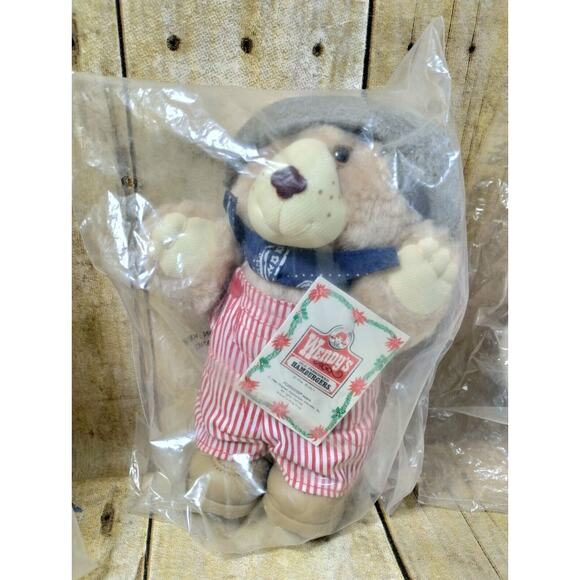 Vtg 1986 Wendys Furskins Collectible 7” Teddy Bears Plush New & Sealed Set Of 4 - Picture 5 of 8